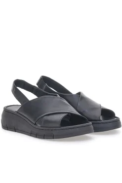 Sandali Neri con Tomaia in Pelle e Soletta Morbida 3315579-PITTARELLO FOCUS Sale