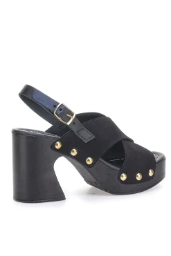 Sandali Neri con Tomaia in Pelle e Tacco a Coda 5850-PITTARELLO LOVE Discount