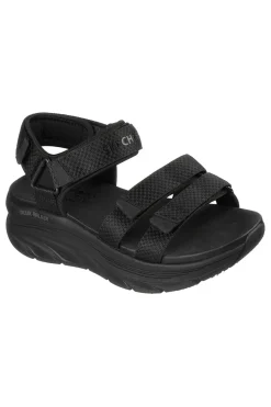 Sandali neri con tripla fascia regolabile D'LUX WALKER SANDAL SEA-SCAPE-SKECHERS Outlet