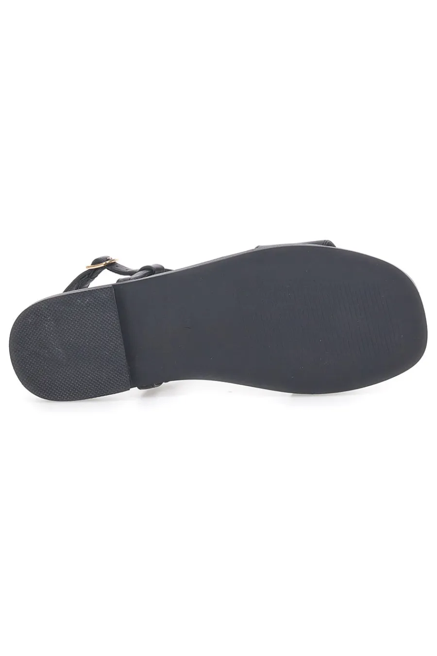 Sandali Neri Flat con Dettaglio Catena F251-FERRE'