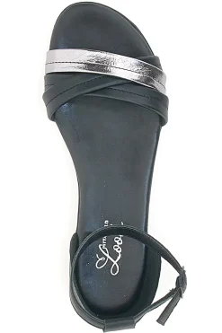 Sandali Neri Flat Con Dettagli Argentati 225410-PITTARELLO LOOK Outlet
