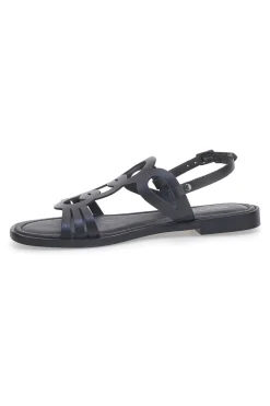 Sandali Neri Flat In Vera Pelle A6440101-PITTARELLO SUN Clearance