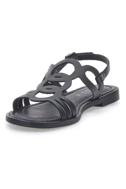 Sandali Neri Flat In Vera Pelle A6440101-PITTARELLO SUN Clearance