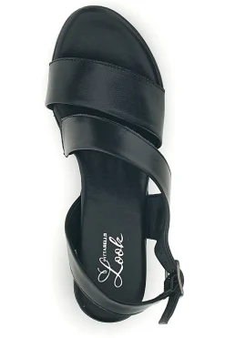 Sandali neri in pelle con fasce incrociate 243080-PITTARELLO LOOK New