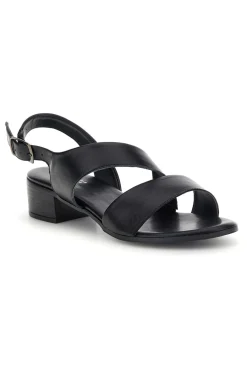 Sandali neri in pelle con fasce incrociate 243080-PITTARELLO LOOK New