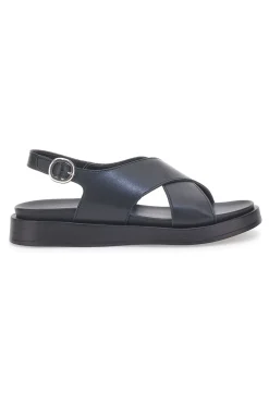 Sandali neri in pelle design minimal 28058-PITTARELLO FOCUS Outlet