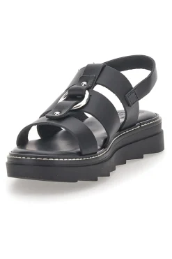 Sandali Neri In Pelle 100% Eco Friendly 5835-PITTARELLO ROCK Outlet
