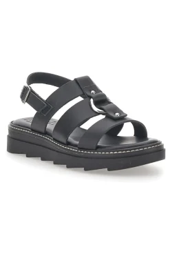 Sandali Neri In Pelle 100% Eco Friendly 5835-PITTARELLO ROCK Outlet
