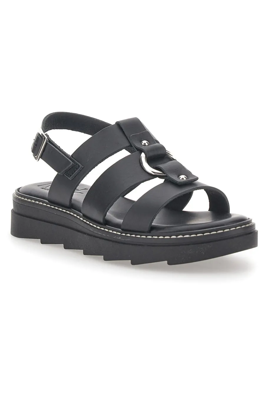Sandali Neri In Pelle 100% Eco Friendly 5835-PITTARELLO ROCK Outlet