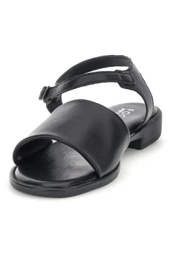 Sandali neri in vera pelle con fascia e cinturino 222210-PITTARELLO FOCUS