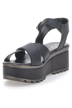 Sandali Neri in Vera Pelle con Platform 3270101-PITTARELLO LOVE