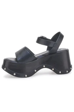 Sandali Neri In Vera Pelle con Platform Alto 15777/Z-PITTARELLO ROCK