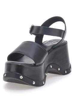 Sandali Neri In Vera Pelle con Platform Alto 15777/Z-PITTARELLO ROCK