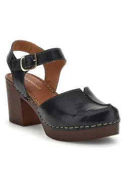 Sandali neri in vera pelle con tacco 1145971-PITTARELLO Online