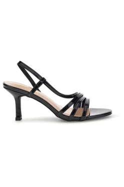Sandali neri in vernice tacco medio cinturino P709-FIRST LADY Best