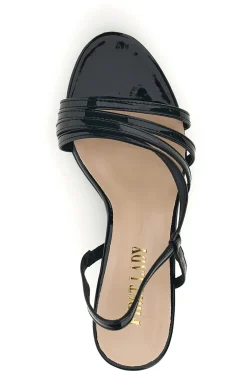 Sandali neri in vernice tacco medio cinturino P709-FIRST LADY Best
