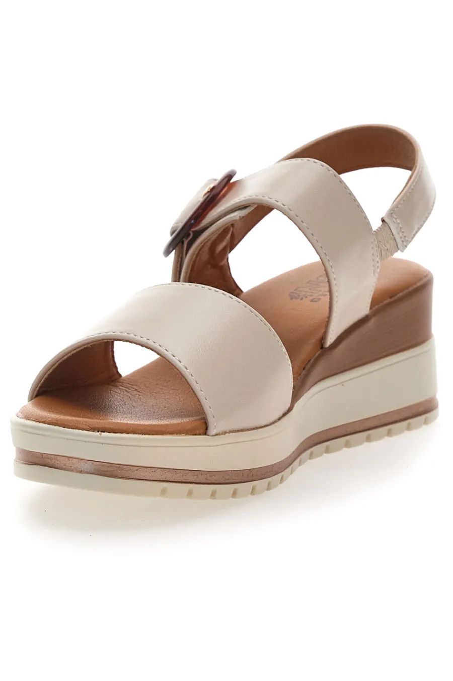 Sandali Nude con Zeppa Bianca a Contrasto BR1962-PITTARELLO SUN New
