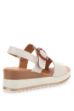Sandali Nude con Zeppa Bianca a Contrasto BR1962-PITTARELLO SUN New