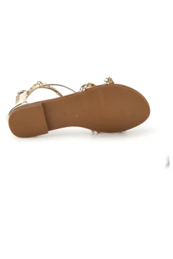 Sandali oro con fasce intrecciate e chiusura con cerniera PREA3680-MON DIEU Clearance