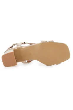 Sandali Oro Con Tacco a Blocco E1501-ENERGY Hot