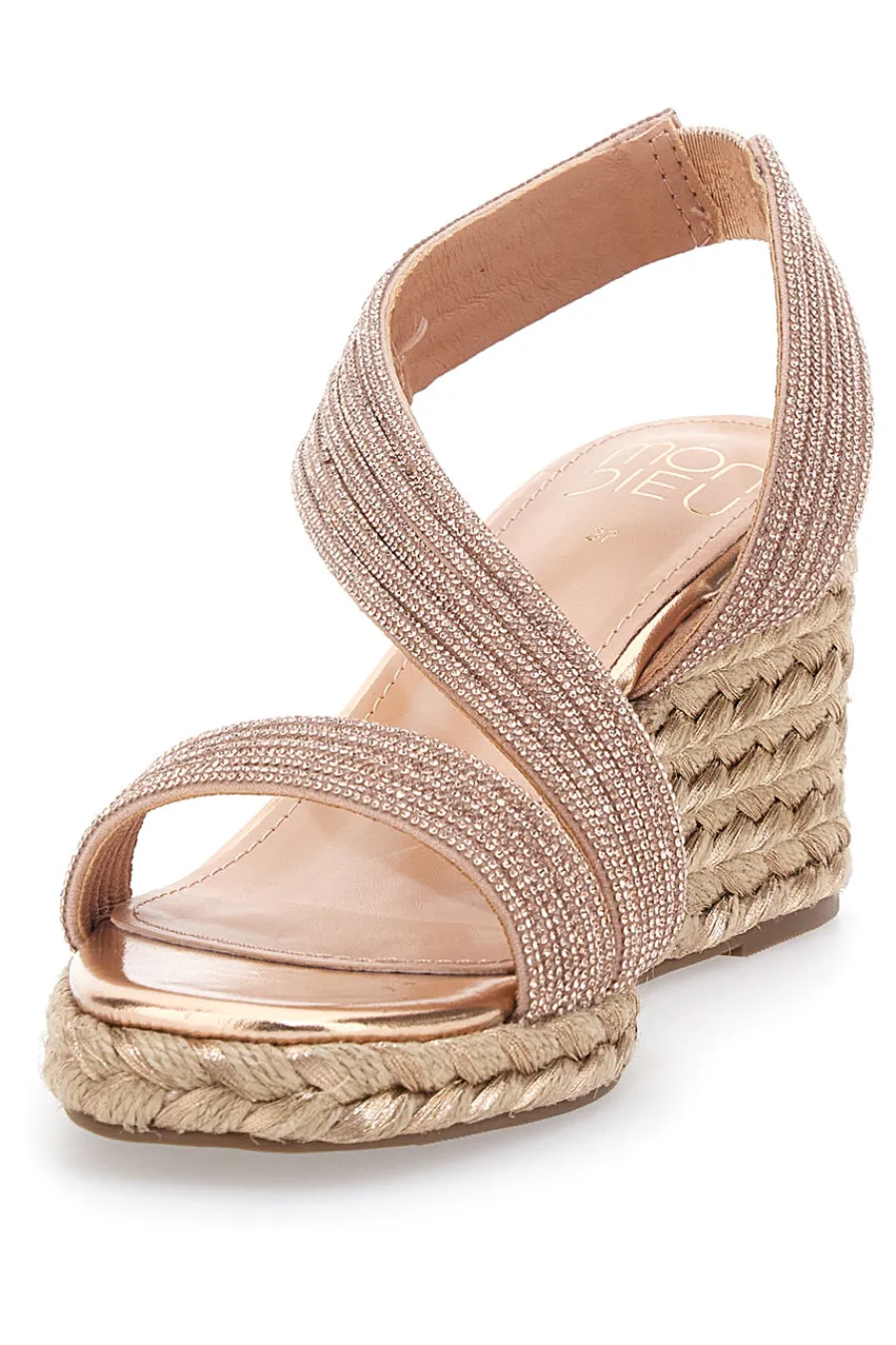 Sandali Oro con Zeppa con Glitter 602-MON DIEU Discount