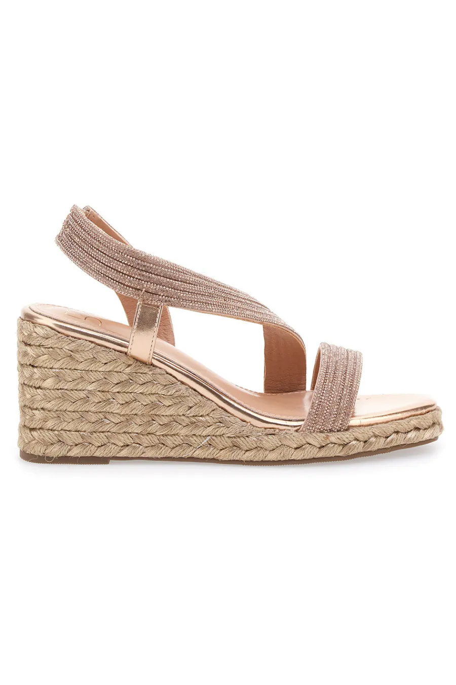 Sandali Oro con Zeppa con Glitter 602-MON DIEU Discount