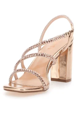 Sandali Oro Rosa Con Cinturino e Dettagli Brillanti 255-THE FIRST