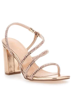 Sandali Oro Rosa Con Cinturino e Dettagli Brillanti 255-THE FIRST