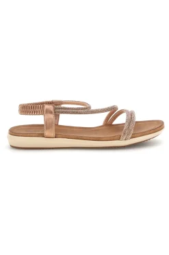 Sandali oro rosa con strass e cinturino elasticizzato Cafe' cost 80965-CAFÈ COST Online