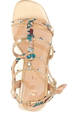 Sandali Oro Rosa Con Tacco Medio 652-THE FIRST Discount