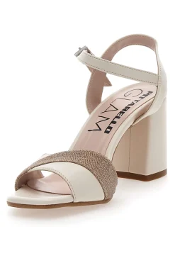 Sandali Panna e Oro Con Cinturino e Tacco 8,5 5548-PITTARELLO GLAM Sale