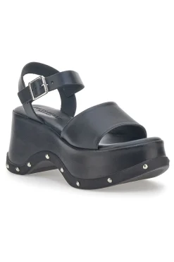 Sandali Platform Neri In Pelle 5777-PITTARELLO Clearance