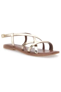 Sandali Platino a Infradito con Tomaia in Pelle Incrociata A99361103-PITTARELLO SUN Outlet