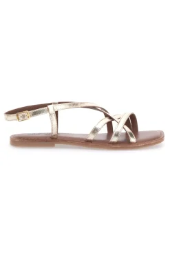 Sandali Platino a Infradito con Tomaia in Pelle Incrociata A99361103-PITTARELLO SUN Outlet