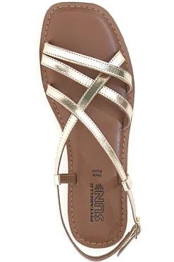 Sandali Platino a Infradito con Tomaia in Pelle Incrociata A99361103-PITTARELLO SUN Outlet