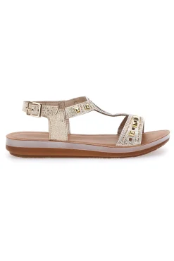 Sandali Platino Con Cinturino e Borchie 10 ZO-INBLU New