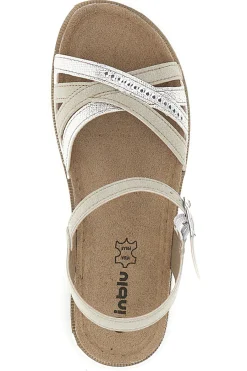 Sandali platino con fasce incrociate 54 CN-INBLU Sale