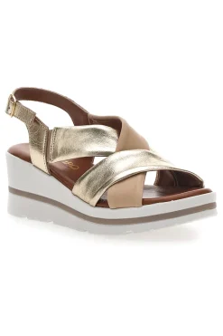 Sandali Platino Con Platform e Tomaia in Pelle 269020-MIO TEMPO Sale