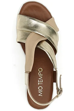 Sandali Platino Con Platform e Tomaia in Pelle 269020-MIO TEMPO Sale
