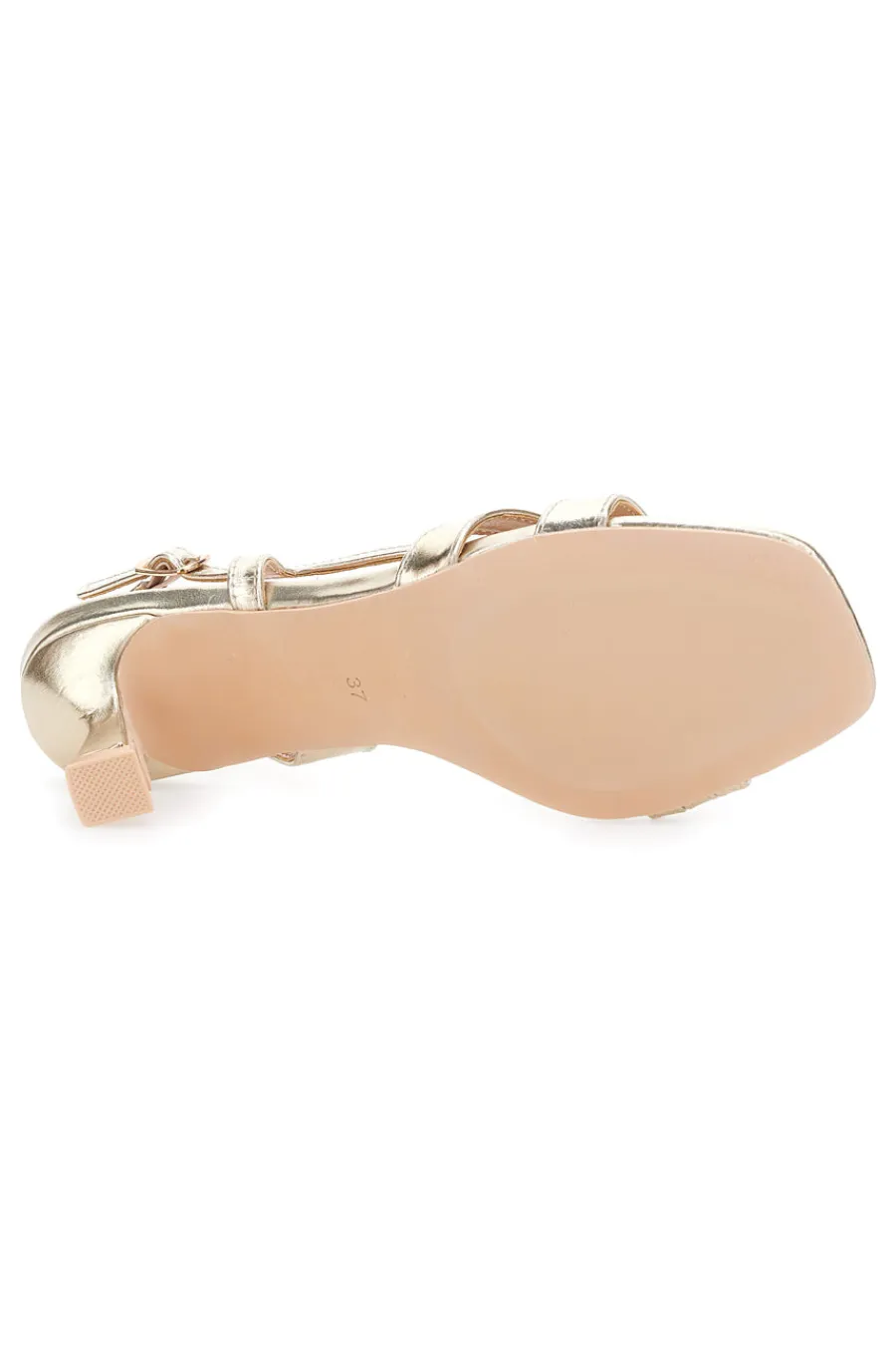 Sandali platino con tacco e cinturino 2332H1-MON DIEU Discount