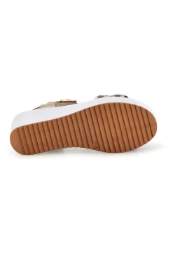 Sandali platino con zeppa fascia intrecciata made in Italy 36321-PLOCADI Clearance
