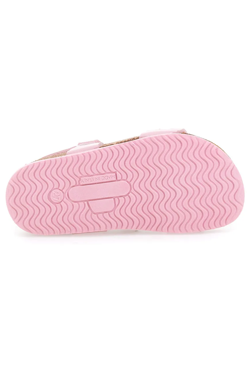 Sandali rosa con fiore decorativo e sottopiede comfort PITTARELLO BIO 257A005SR