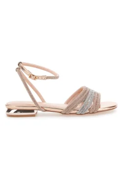Sandali Rosa Con Strass e Cinturino alla Caviglia 680-MON DIEU Sale