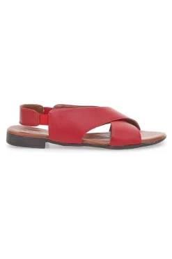 Sandali Rossi Flat In Vera Pelle Con Elastico 225435-PITTARELLO LOOK Discount