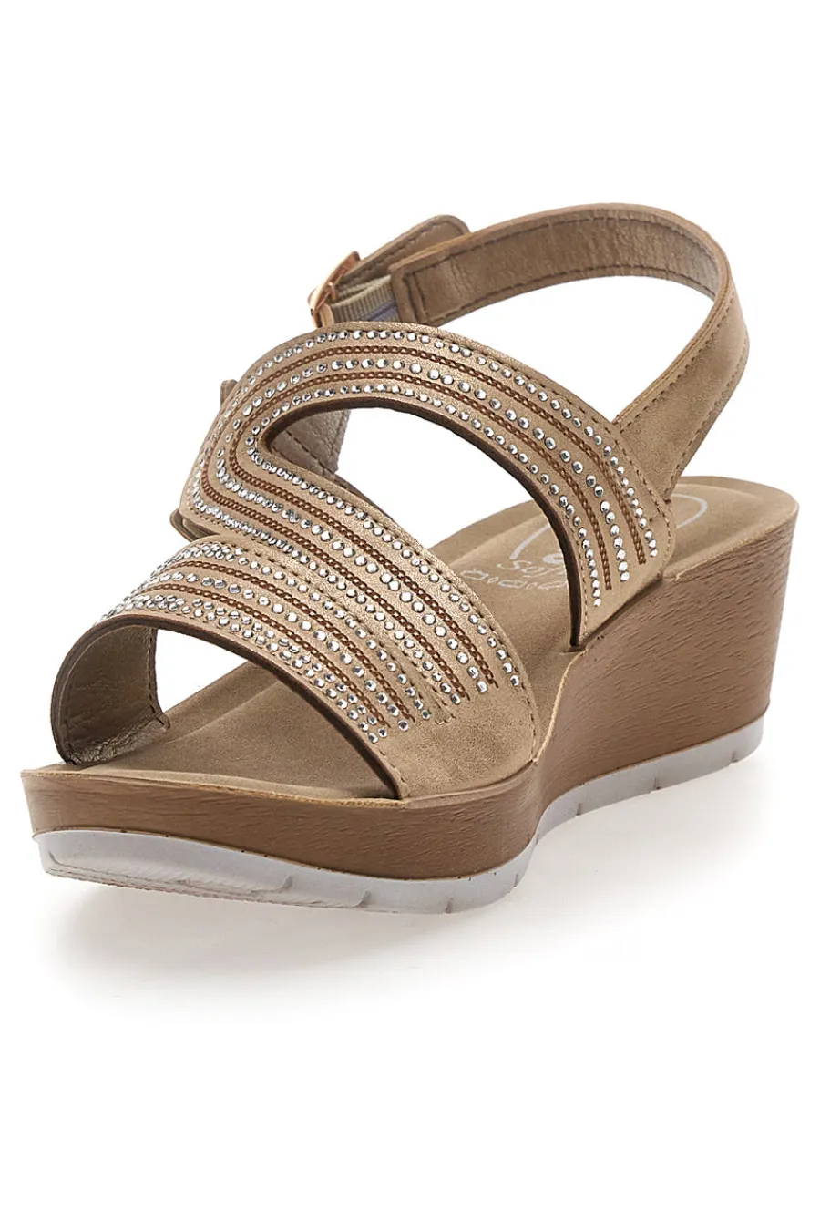 Sandali Sabbia con Cinturino e Brillantini 24 RN-INBLU Discount