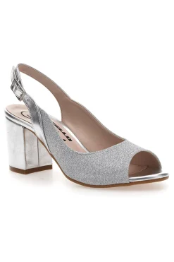 SandalI Slingback Argento con Punta Aperta 5916-PITTARELLO GLAM Clearance