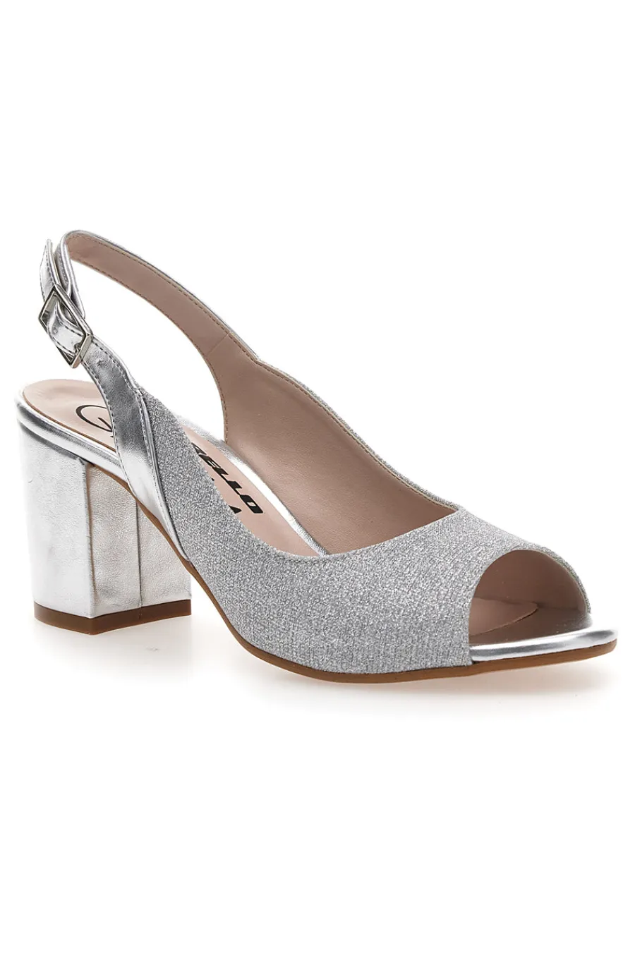 SandalI Slingback Argento con Punta Aperta 5916-PITTARELLO GLAM Clearance