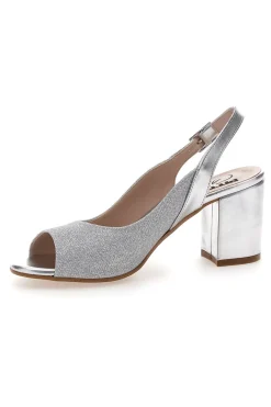 SandalI Slingback Argento con Punta Aperta 5916-PITTARELLO GLAM Clearance