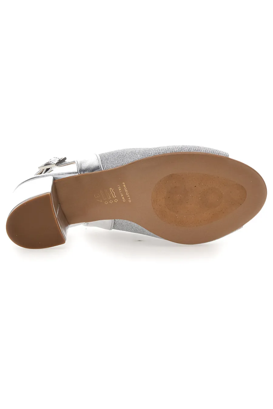 SandalI Slingback Argento con Punta Aperta 5916-PITTARELLO GLAM Clearance