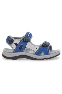 Sandali sportivi grigi e blu con chiusura a strappo 51357-TIGLIO Discount